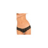 Tanga noir dentelle ajouré sur les fesses ornements croisés 